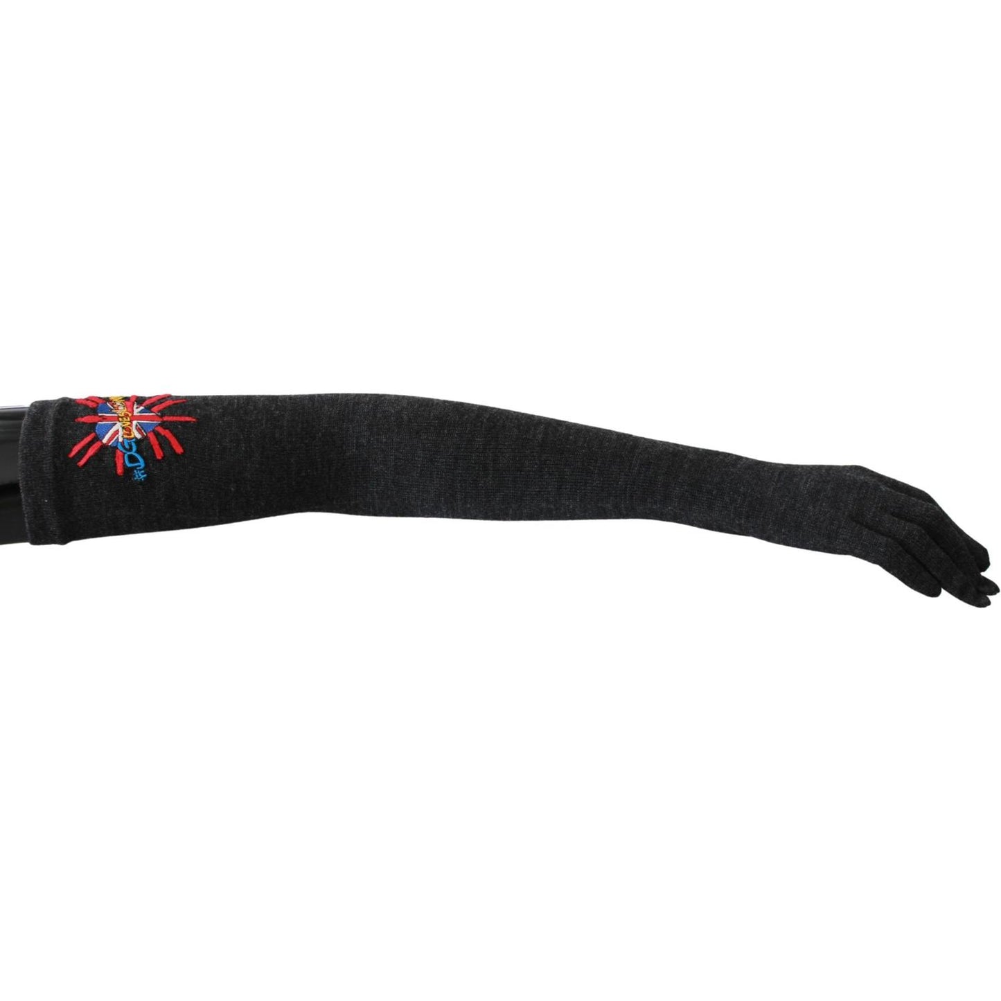 Dolce & Gabbana Gray #DGLovesLondon Embroidered Virgin Wool Gloves