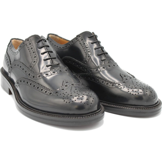 Saxone of Scotland Elegant Black Calf Leather Formal Shoes Saxone of Scotland