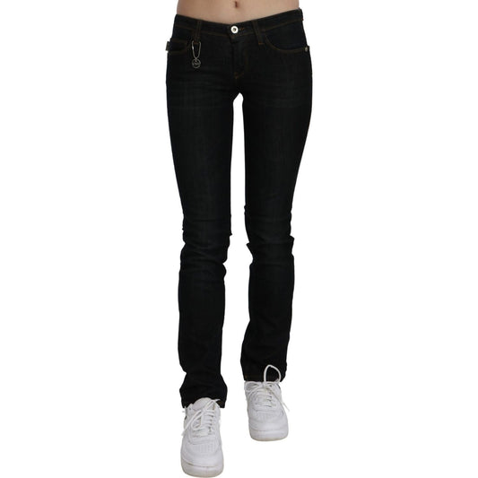 Costume National Black Mid Waist Skinny Denim Cotton Jeans