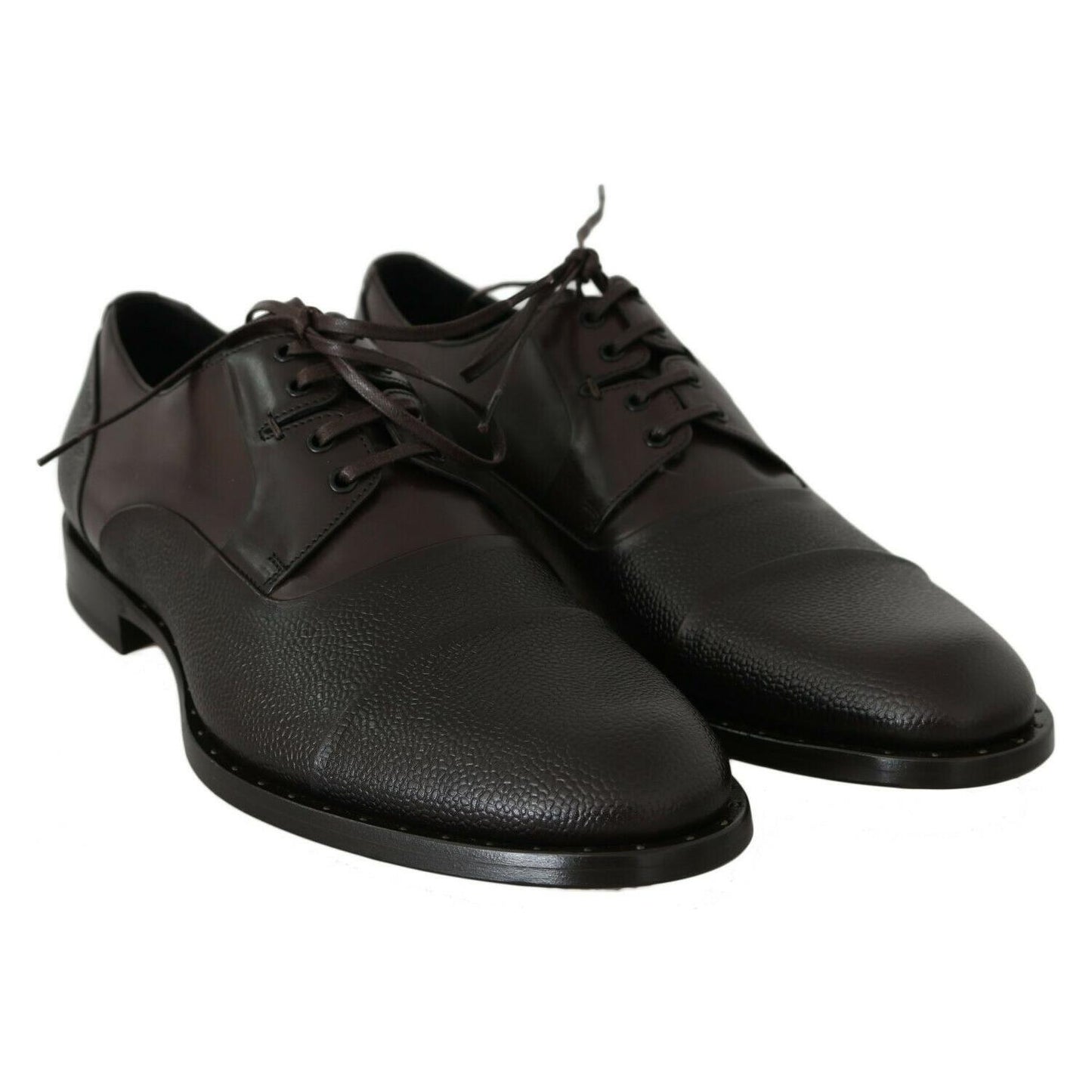 Dolce & Gabbana Brown Leather Laceups Dress Mens Shoes