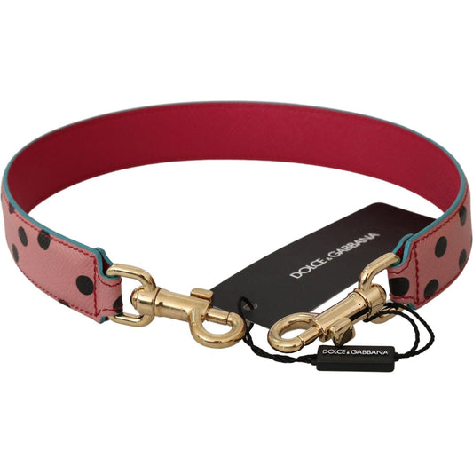 Dolce & Gabbana Elegant Pink Polka-Dotted Leather Shoulder Strap Dolce & Gabbana