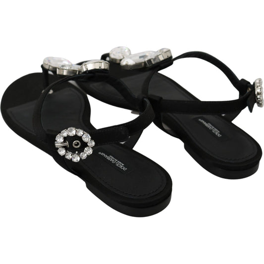 Dolce & Gabbana Elegant Crystal-Embellished Silk Sandals Dolce & Gabbana