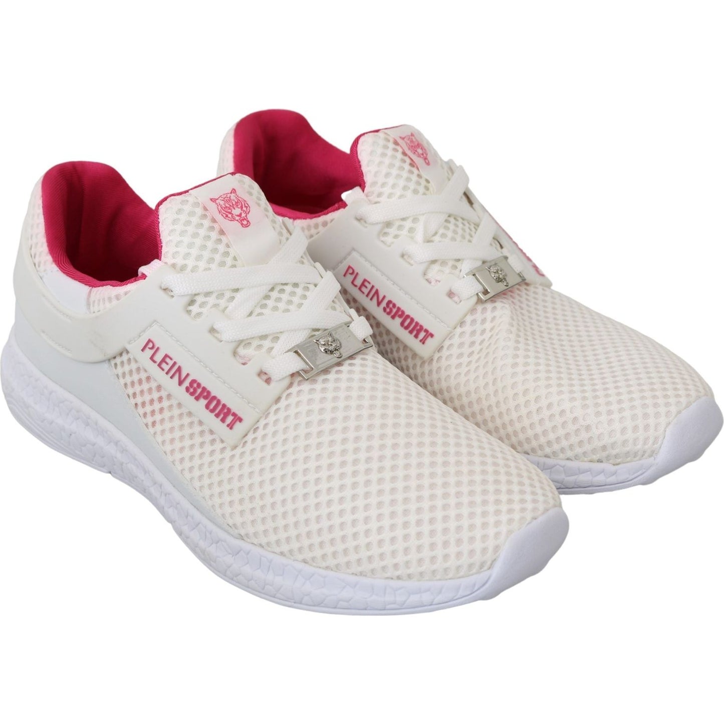 Philipp Plein Chic White Becky Sneakers with Pink Accents WOMAN SNEAKERS Philipp Plein