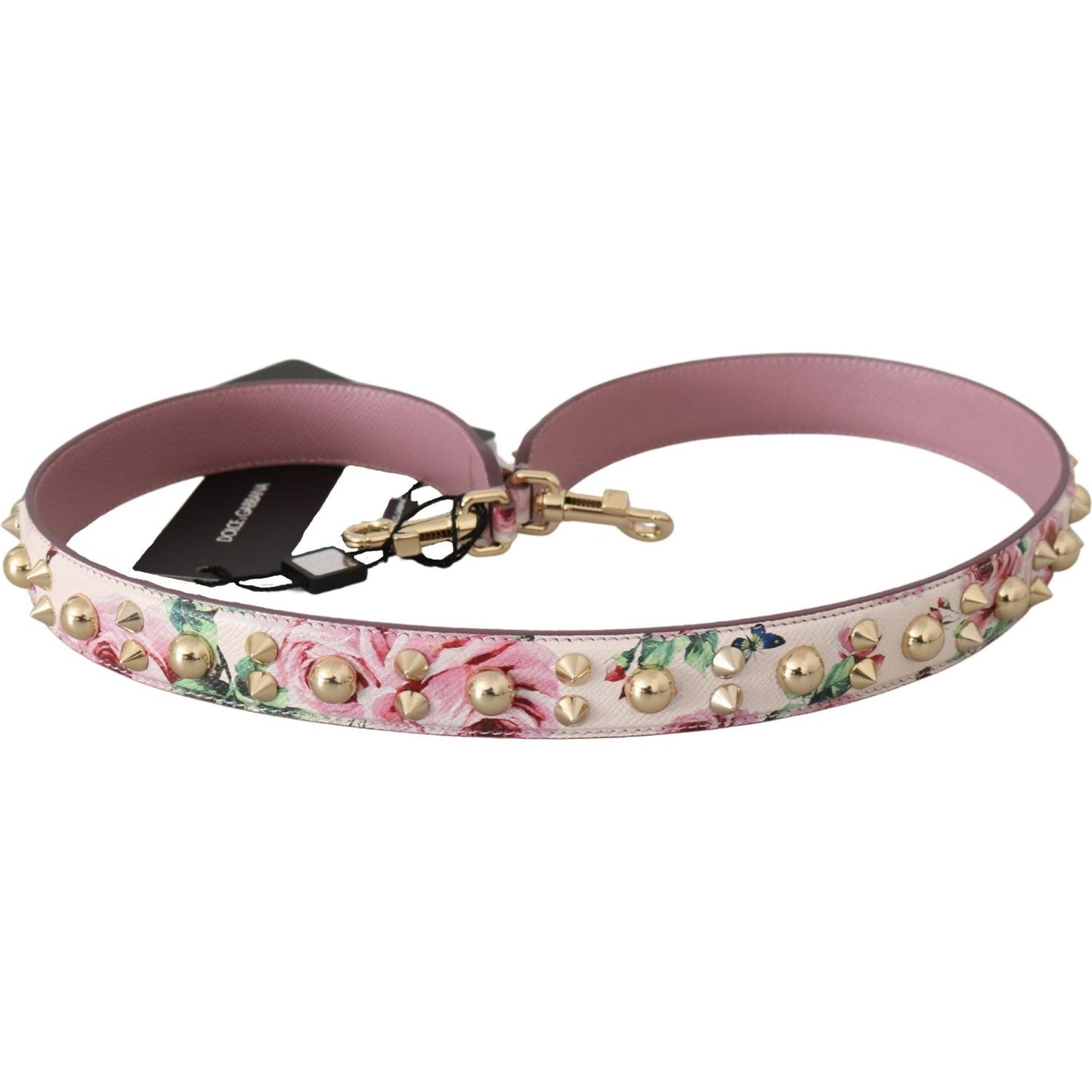 Dolce & Gabbana Chic Floral Pink Leather Shoulder Strap Dolce & Gabbana