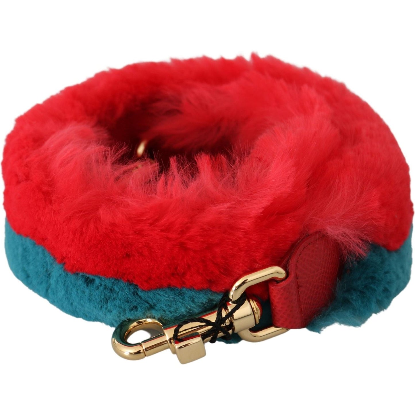 Dolce & Gabbana Elegant Red Lapin Fur Shoulder Strap Dolce & Gabbana Firebrick