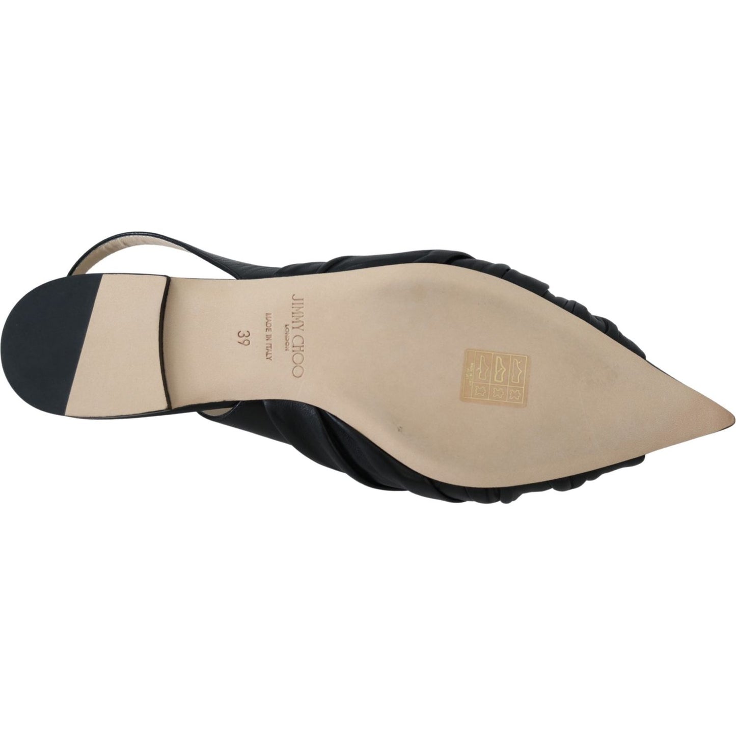 Jimmy Choo Black Leather Annabell Flat Shoes