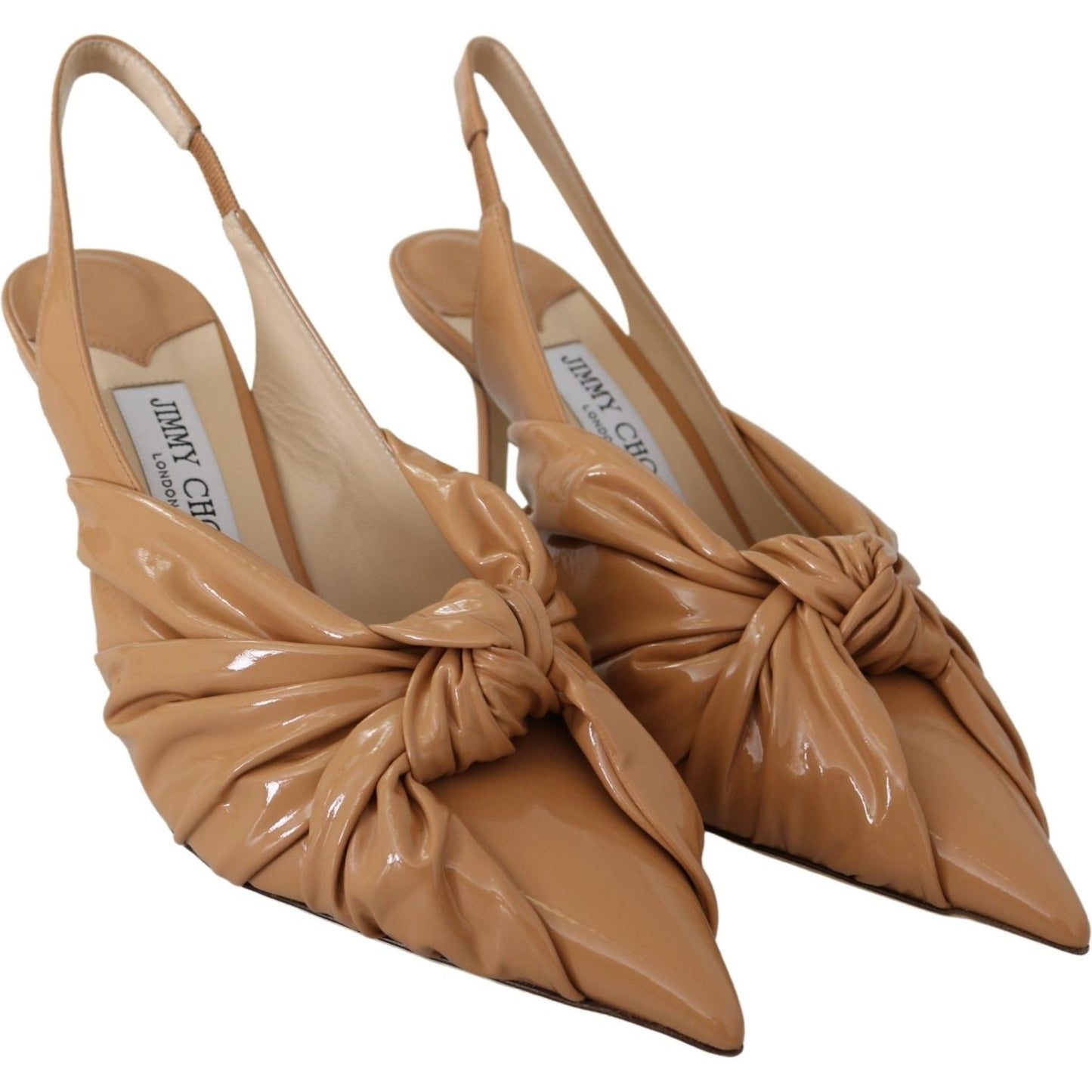 Jimmy Choo Caramel Brown Leather Annabell 85 Pumps