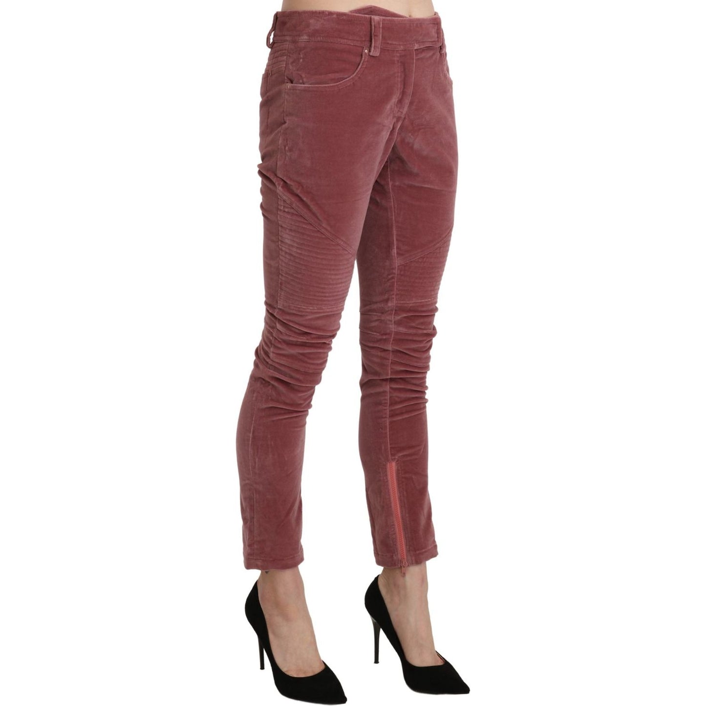 Ermanno Scervino Chic Red Mid Waist Skinny Trousers Ermanno Scervino