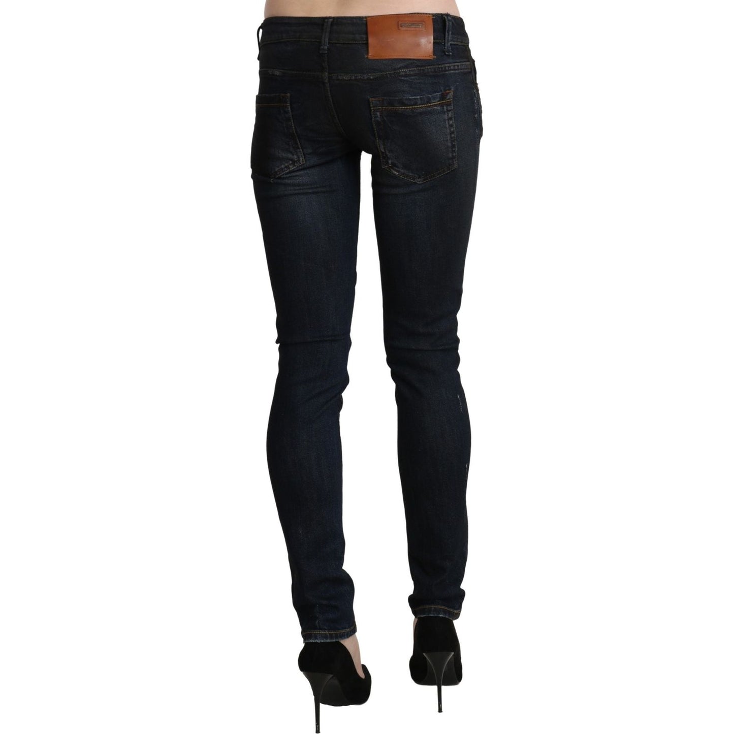 Acht Sleek Black Washed Skinny Jeans Acht Black