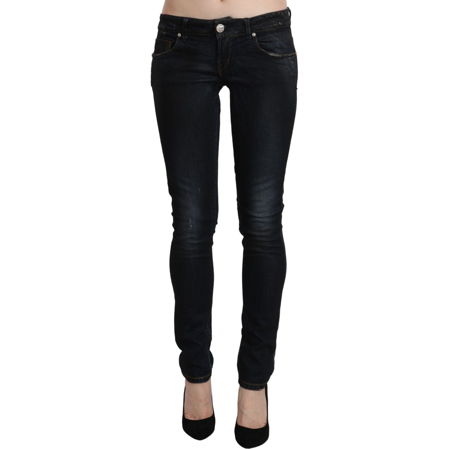 Acht Sleek Black Washed Skinny Jeans Acht Black