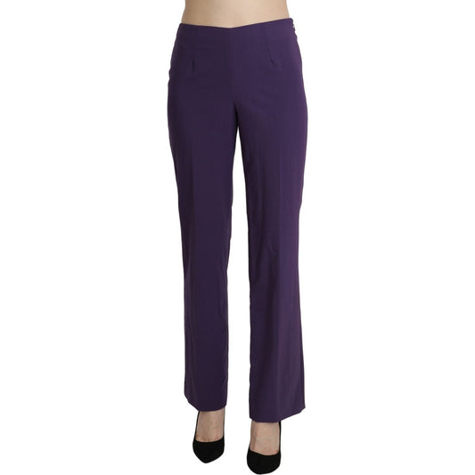 BENCIVENGA Elegant High Waist Violet Straight Pants BENCIVENGA