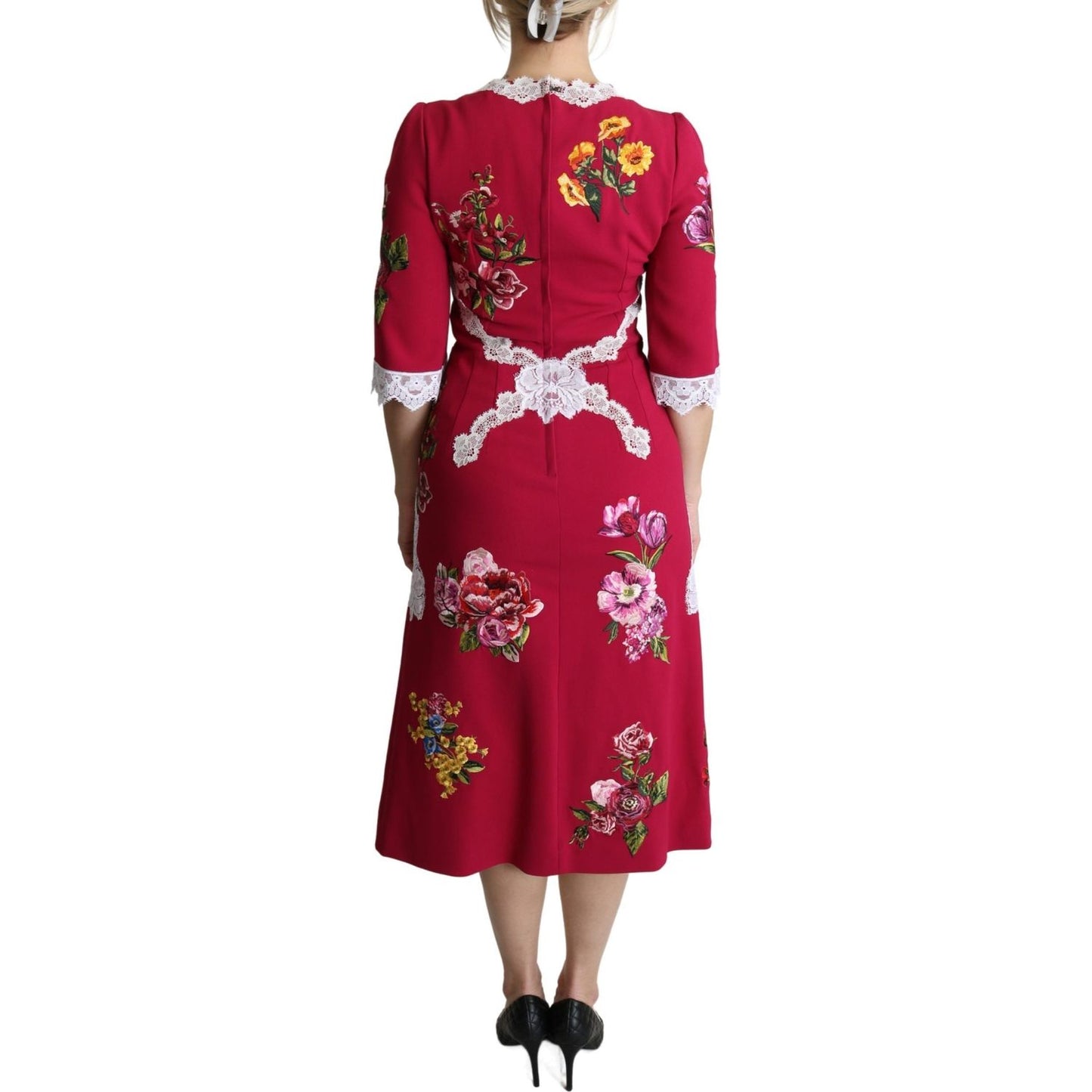 Dolce & Gabbana Floral Embroidered Sheath Midi Dress Dolce & Gabbana