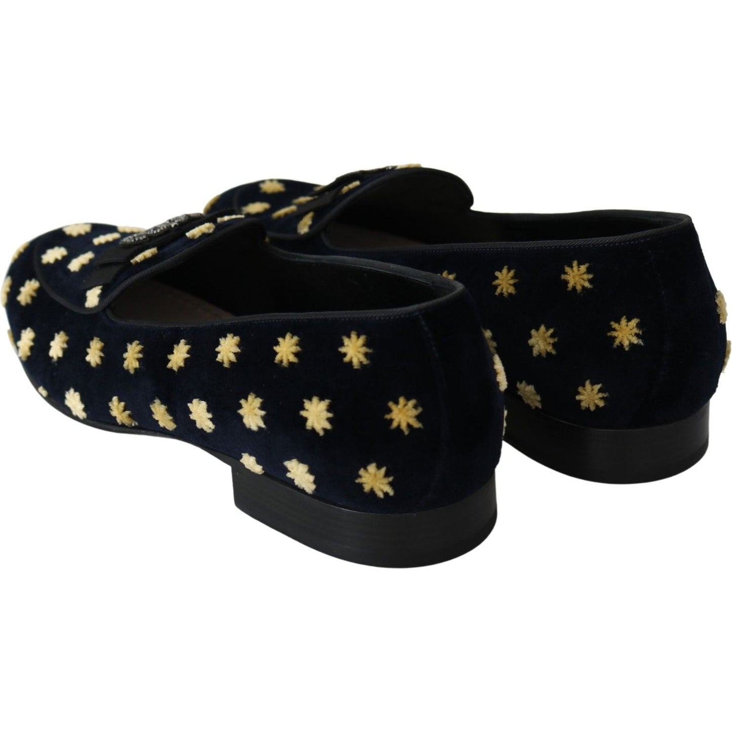 Dolce & Gabbana Elegant Velvet Crown Embroidery Loafers Dolce & Gabbana