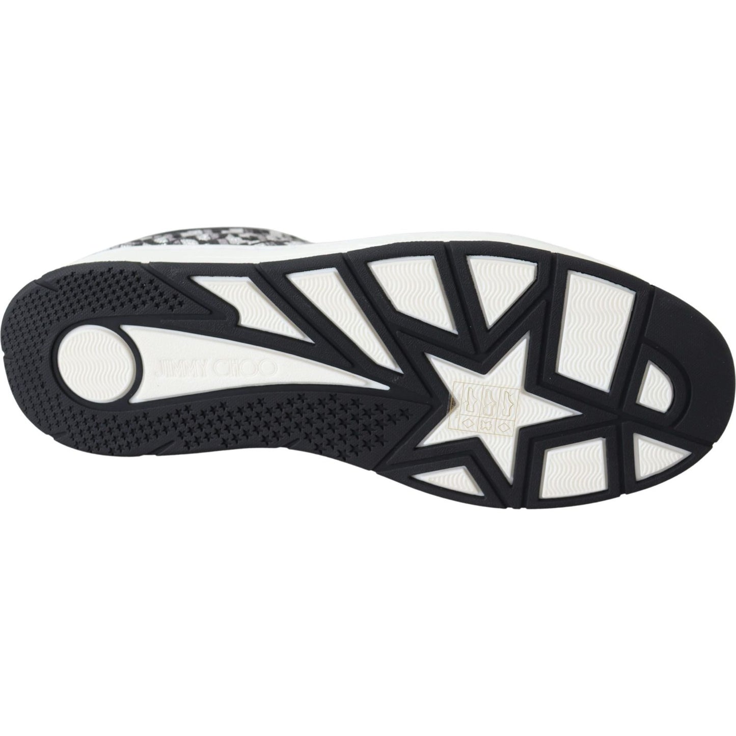 Jimmy Choo Silver Black Glitter Hawaii Sneakers