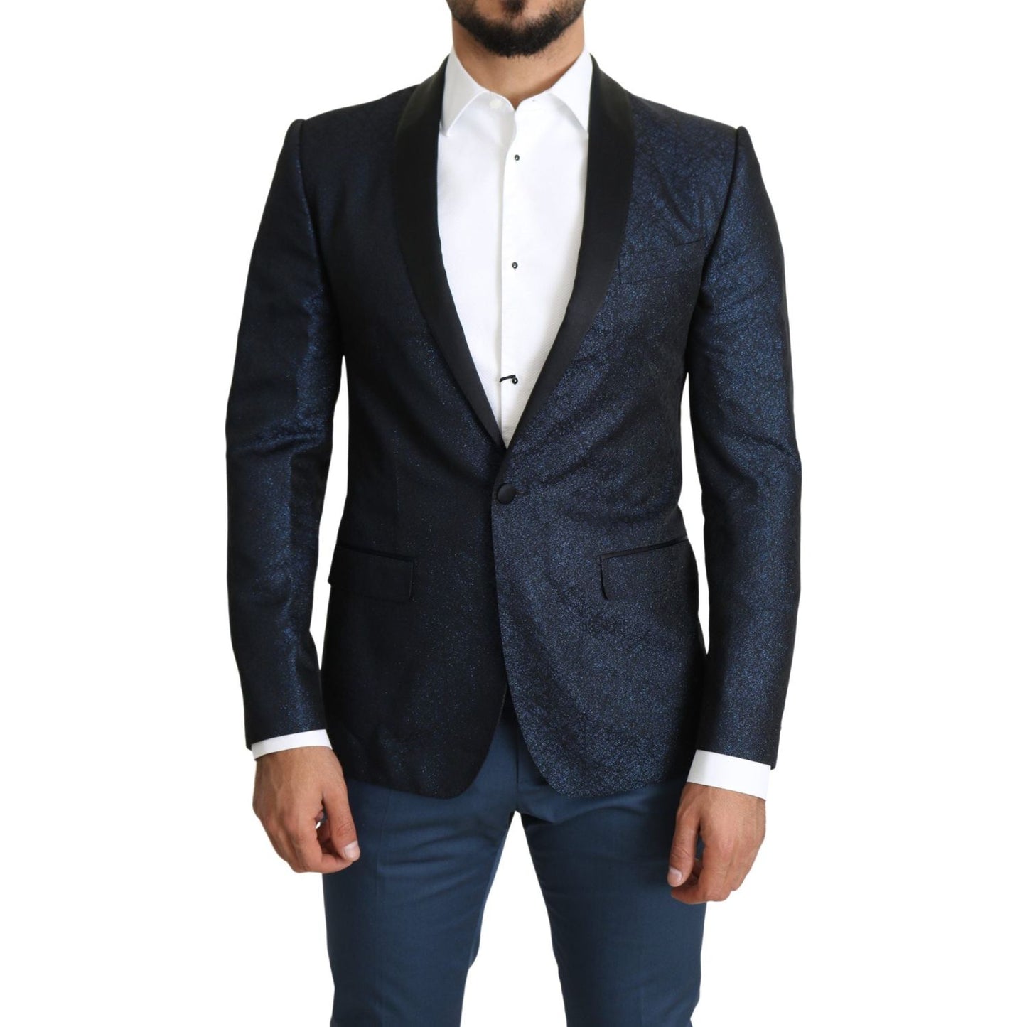 Dolce & Gabbana Elegant Martini Blue Slim Fit Blazer Dolce & Gabbana