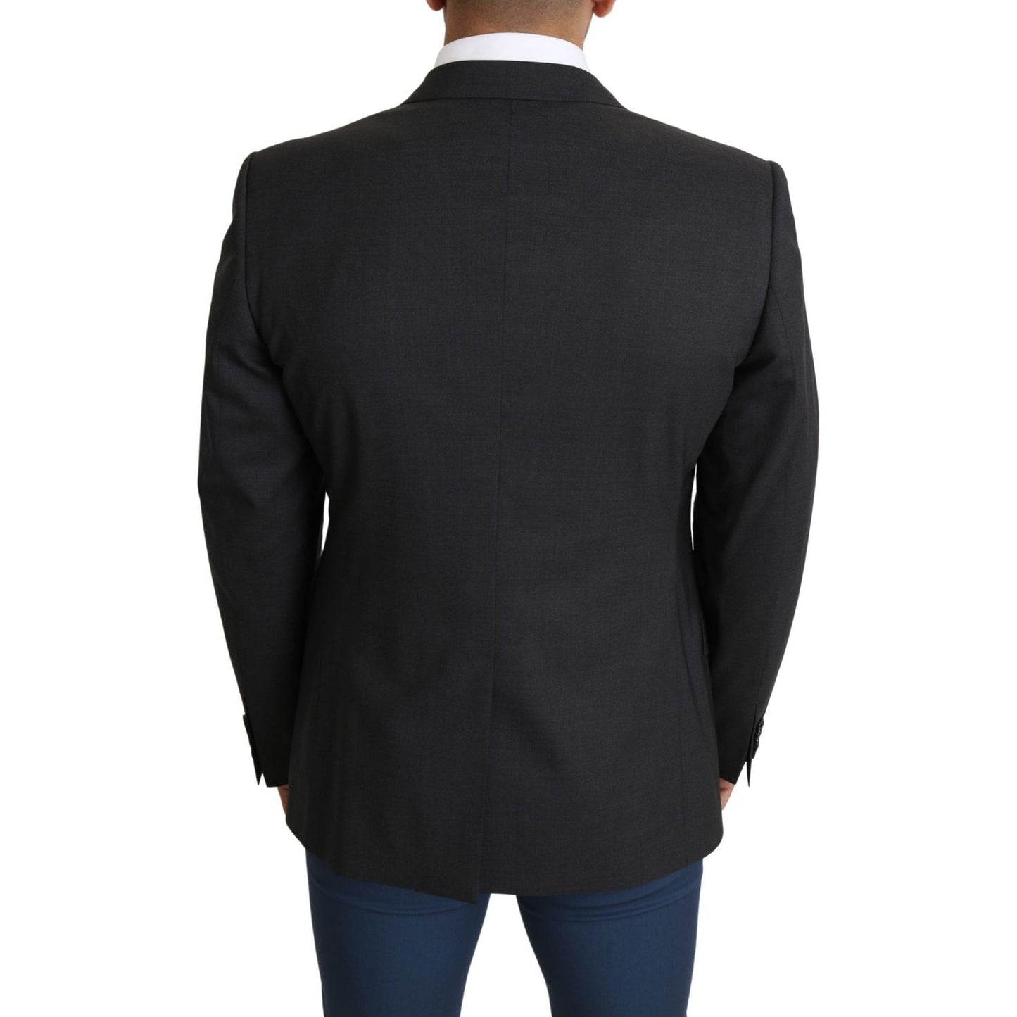 Dolce & Gabbana Elegant Gray Wool Silk Blend Slim Fit Blazer Dolce & Gabbana