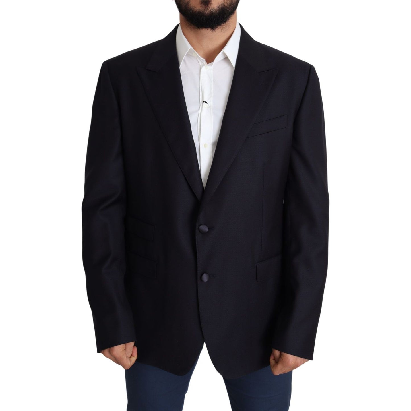 Dolce & Gabbana Elegant Black Virgin Wool Men's Blazer Dolce & Gabbana