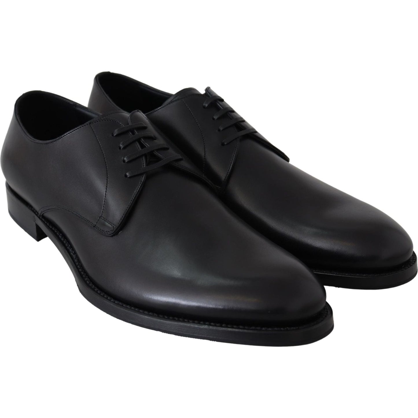 Dolce & Gabbana Elegant Black Leather Derby Dress Shoes Dress Shoes Dolce & Gabbana