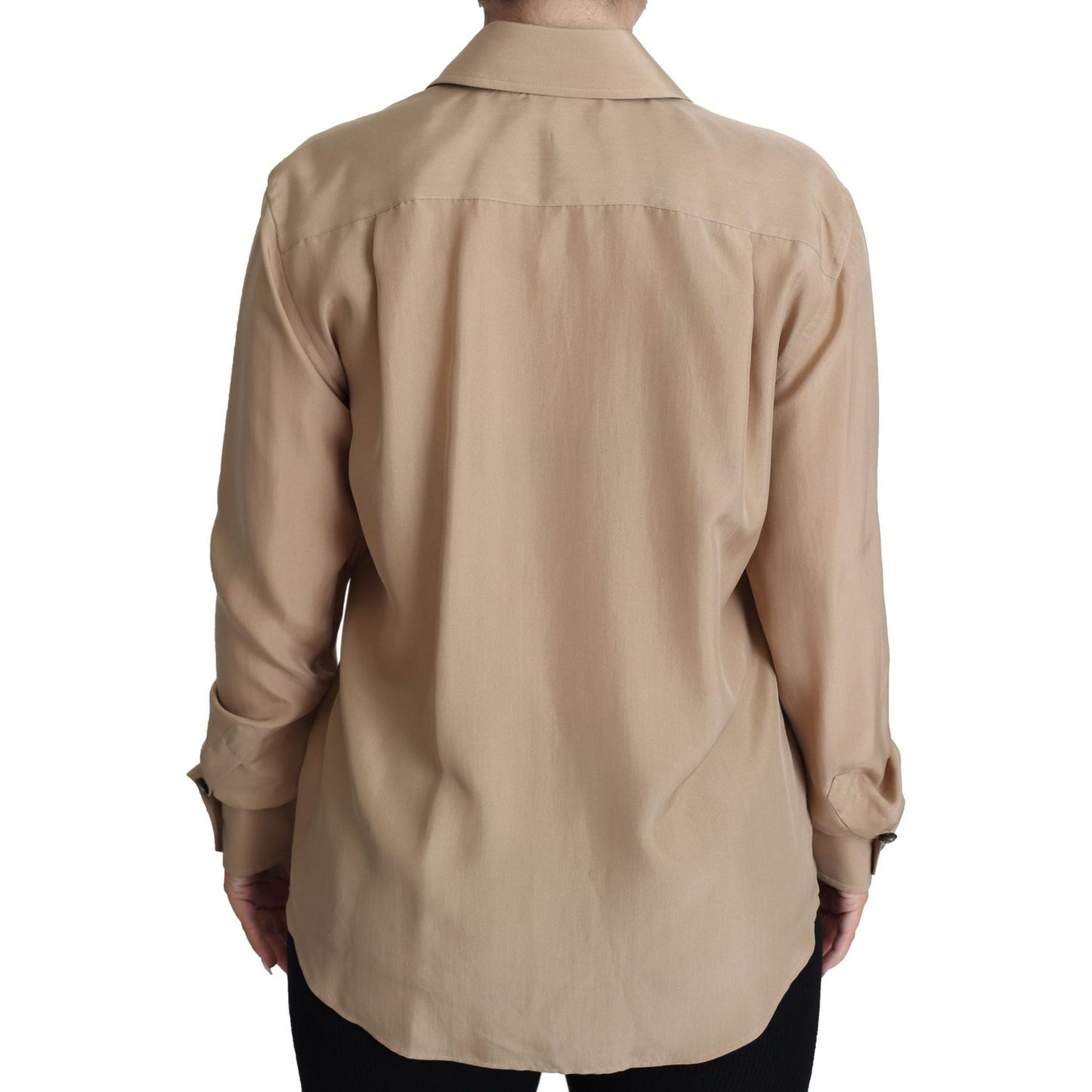 Dolce & Gabbana Elegant Beige Silk Shirt Dolce & Gabbana