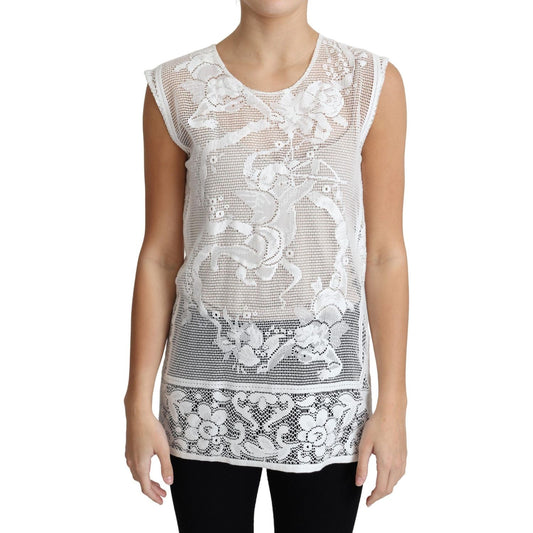 Dolce & Gabbana Chic Lace Floral Sleeveless Top Dolce & Gabbana