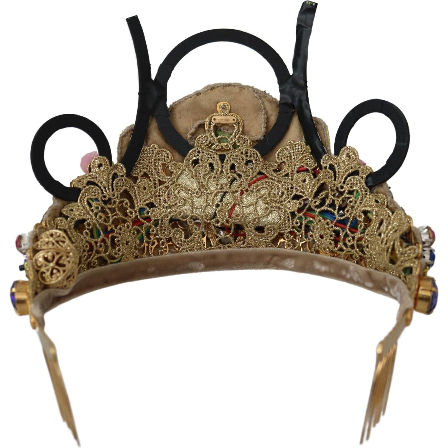 Dolce & Gabbana Stunning Crystal Diadem Tiara - Gold Multicolor Diadem Dolce & Gabbana