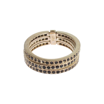 Nialaya Black CZ 925 Sterling Silver Womens Ring