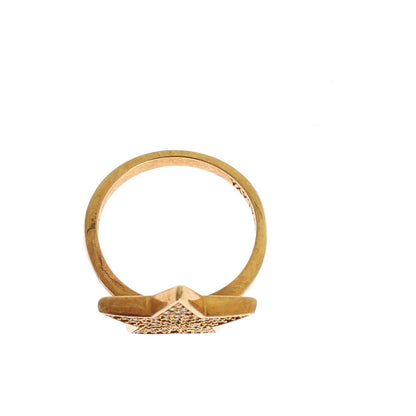 Nialaya Star Gold 925 Silver Womens Clear Ring