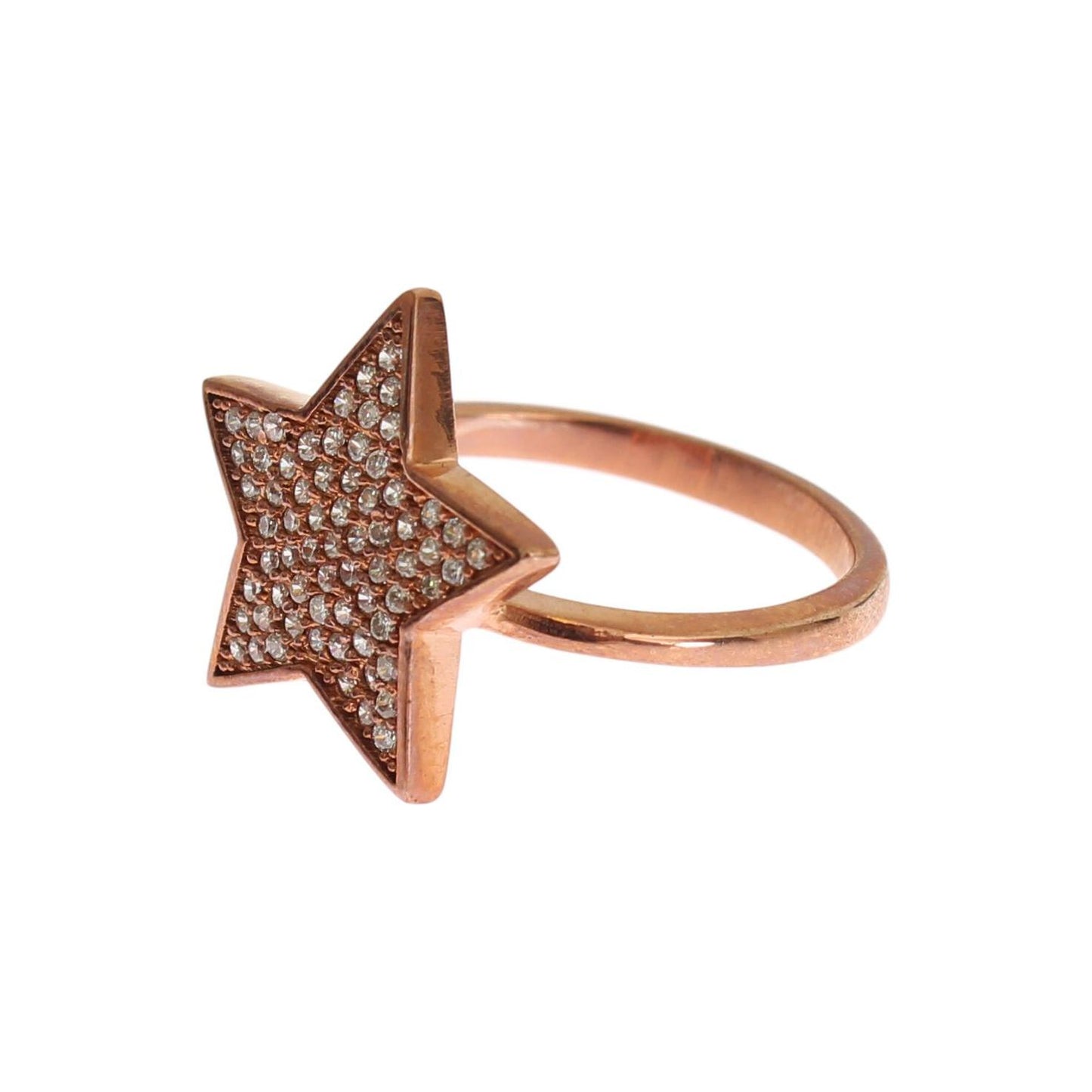 Nialaya Dazzling Pink Gold Plated Sterling Silver CZ Ring Ring Nialaya