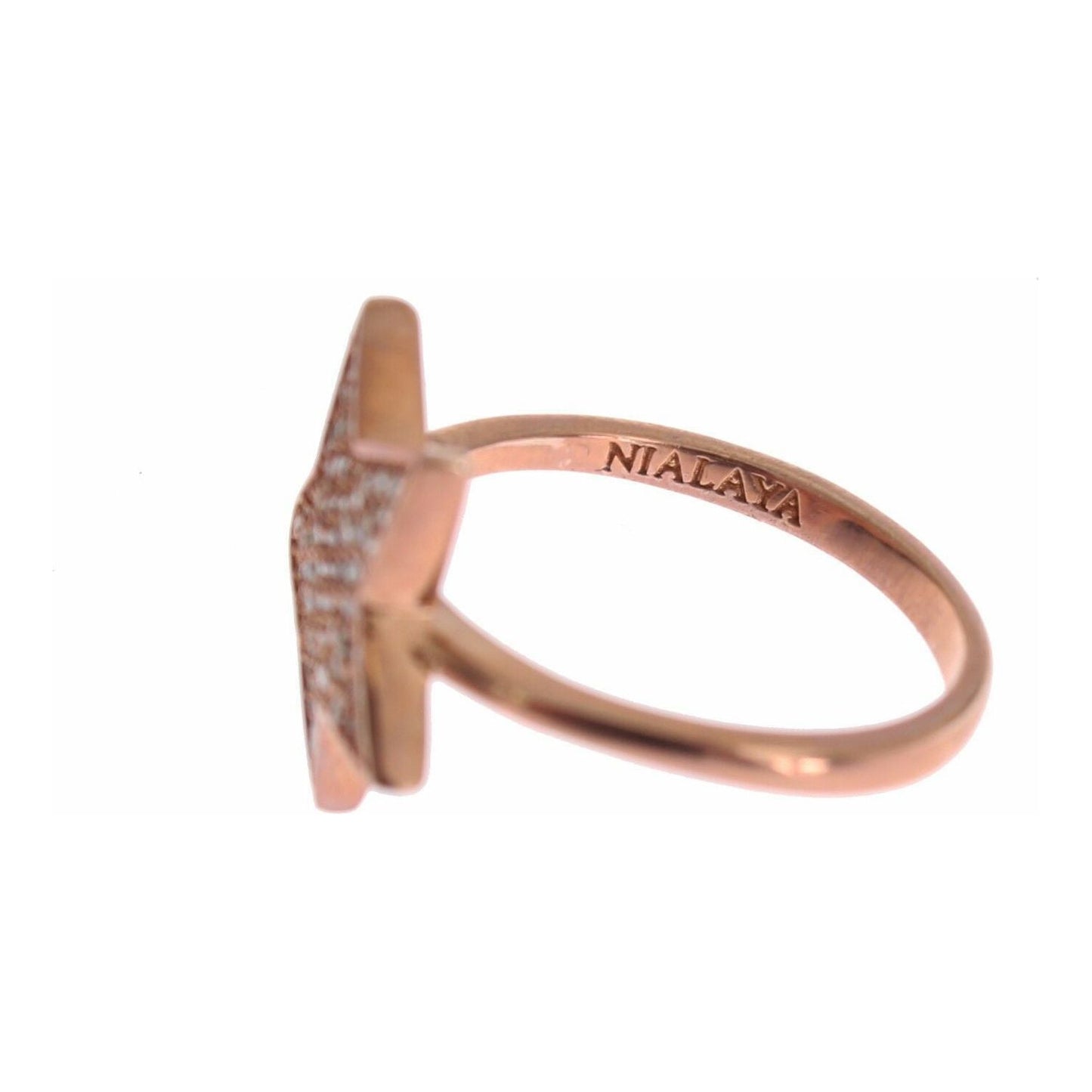 Nialaya Dazzling Pink Gold Plated Sterling Silver CZ Ring Ring Nialaya