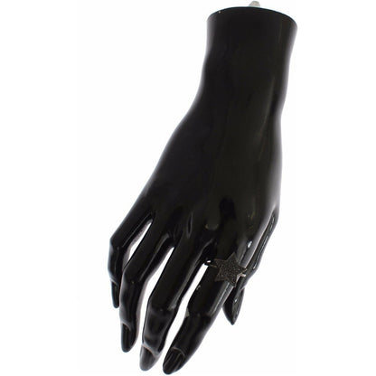 Nialaya Black CZ Star 925 Silver Womens Ring