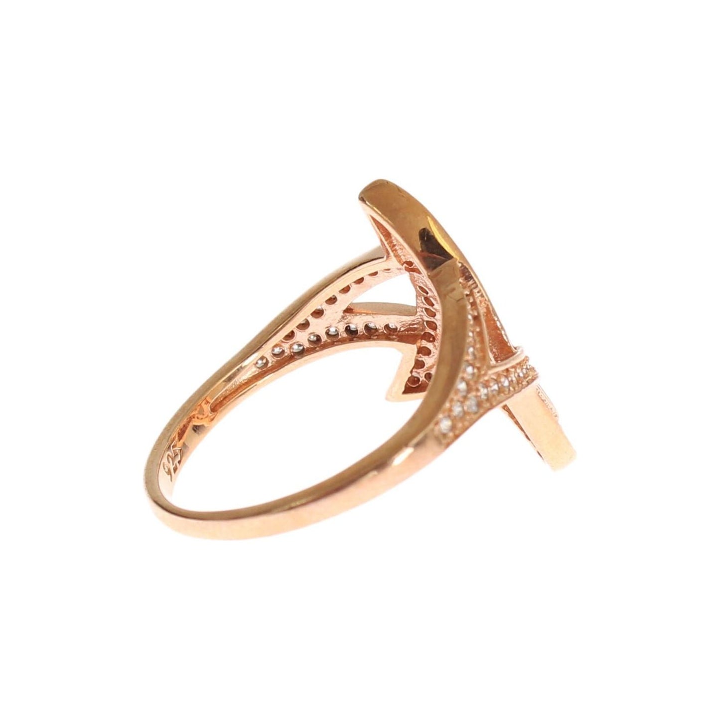 Nialaya Pink Gold Plated Silver CZ Crystal Ring Ring Nialaya