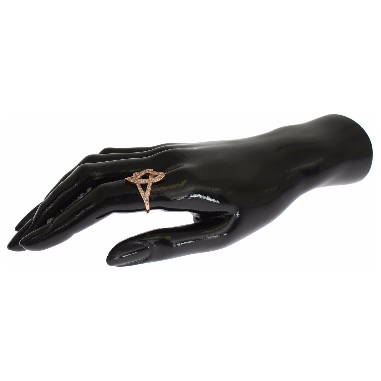 Nialaya Womens Clear CZ Gold 925 Silver Ring