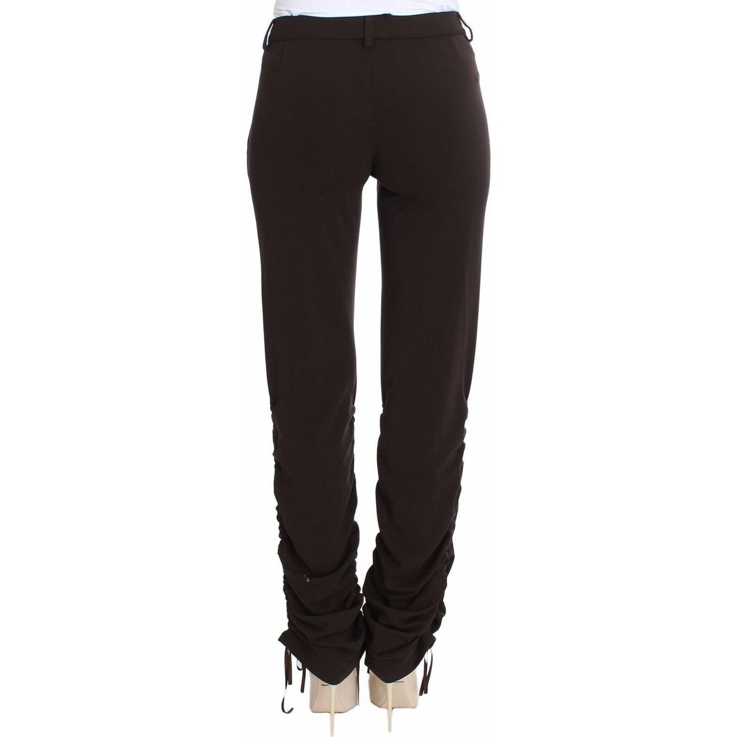 Ermanno Scervino Chic Brown Casual Trousers for Sophisticated Style Ermanno Scervino Black
