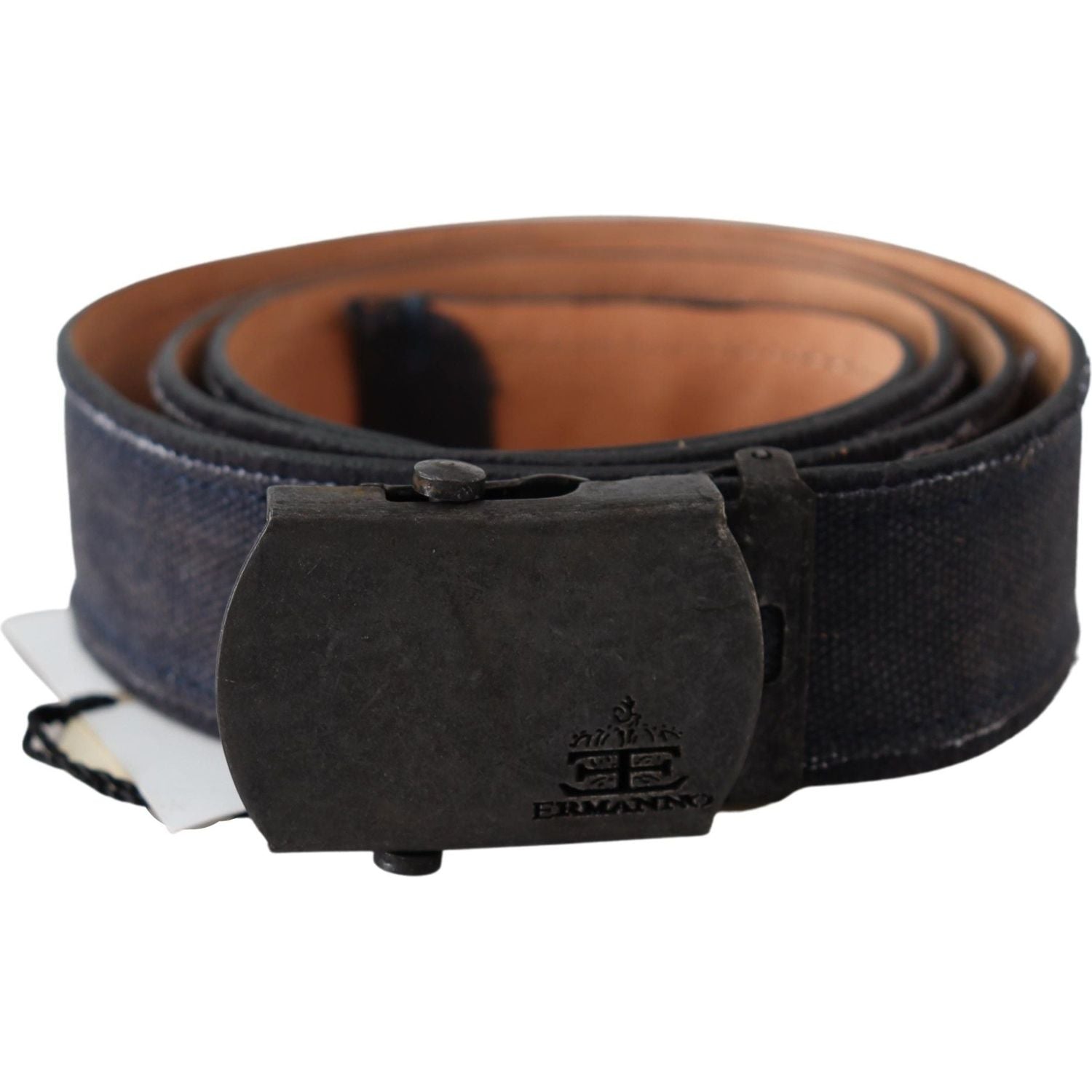 Ermanno Scervino Blue Leather Ratchet Buckle Belt