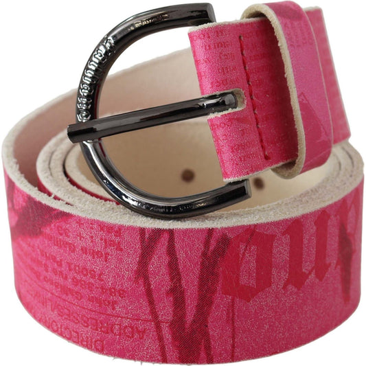 John Galliano Elegant Pink Leather Fashion Belt Belt John Galliano