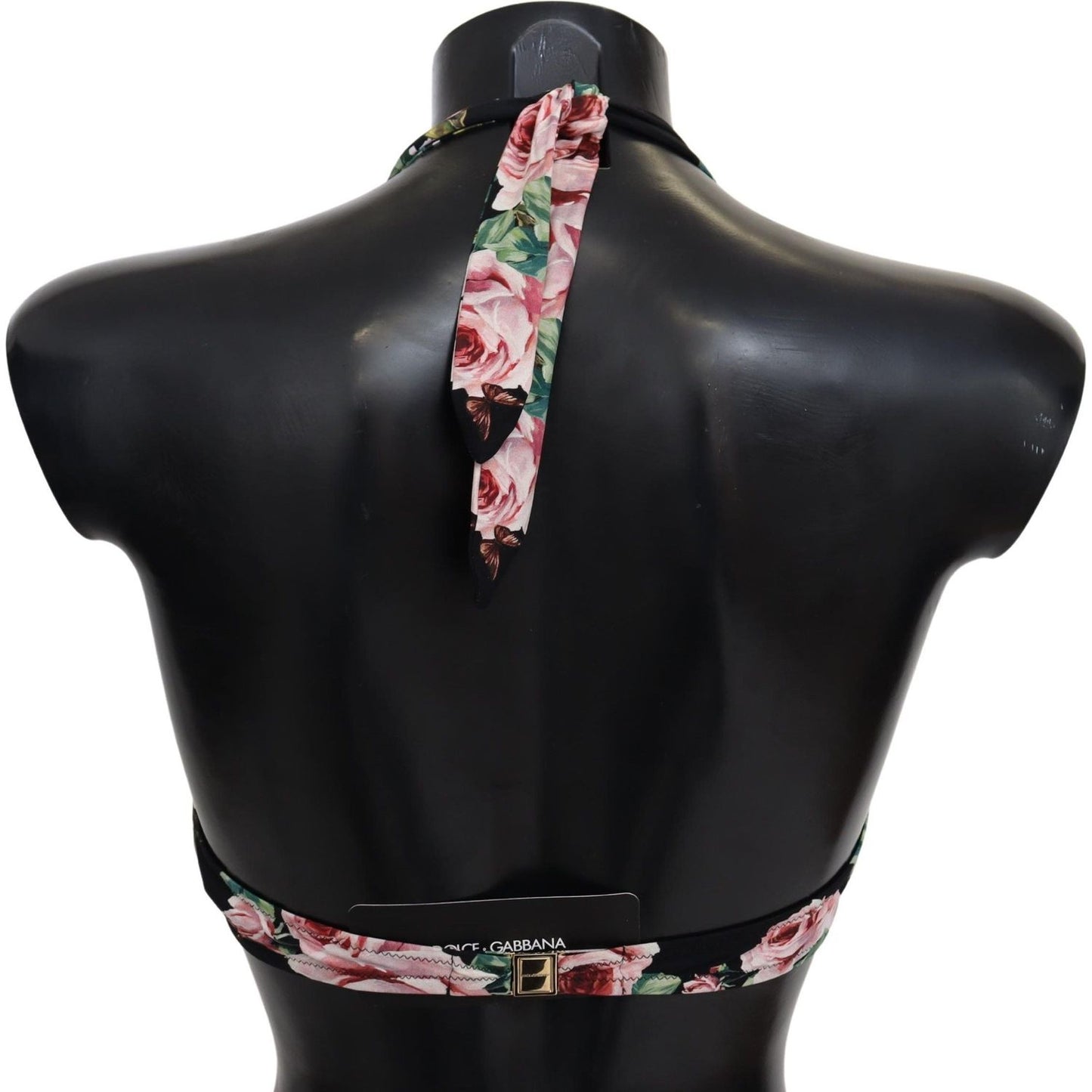 Dolce & Gabbana Elegant Black Floral Bikini Top Dolce & Gabbana