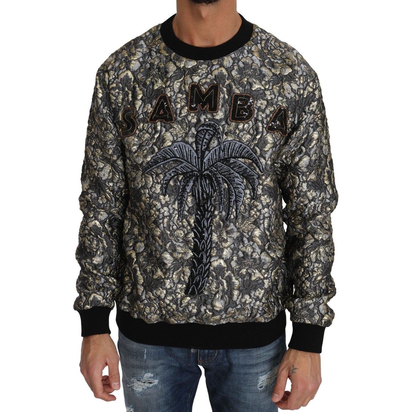 Dolce & Gabbana Samba Jacquard Palm Crewneck Sweater Dolce & Gabbana