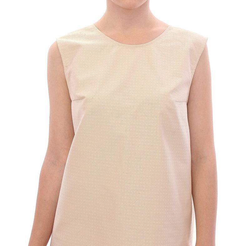 Andrea Incontri Beige Sleeveless Shift Mini Dress