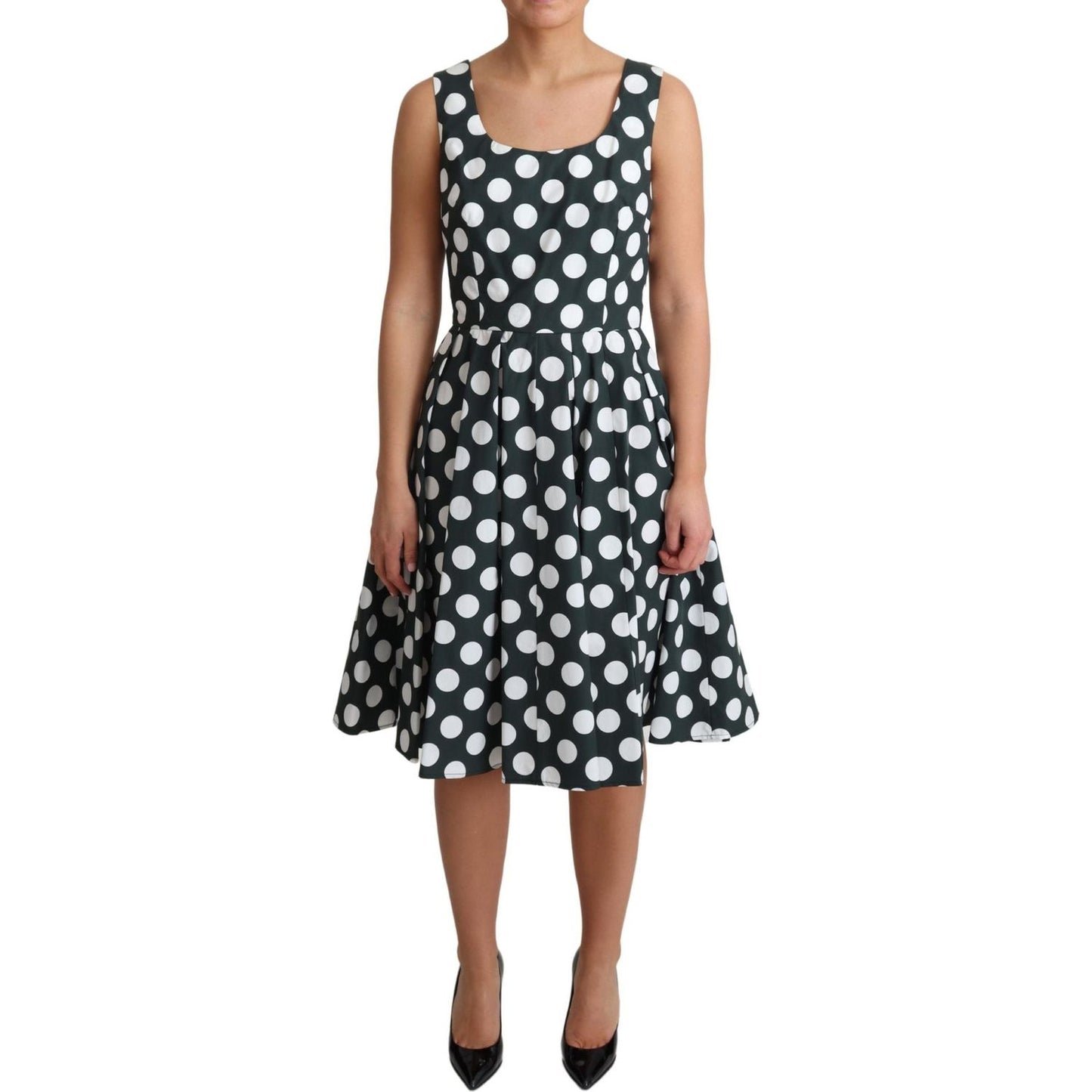 Chic Polka Dot A-line Sleeveless Dress