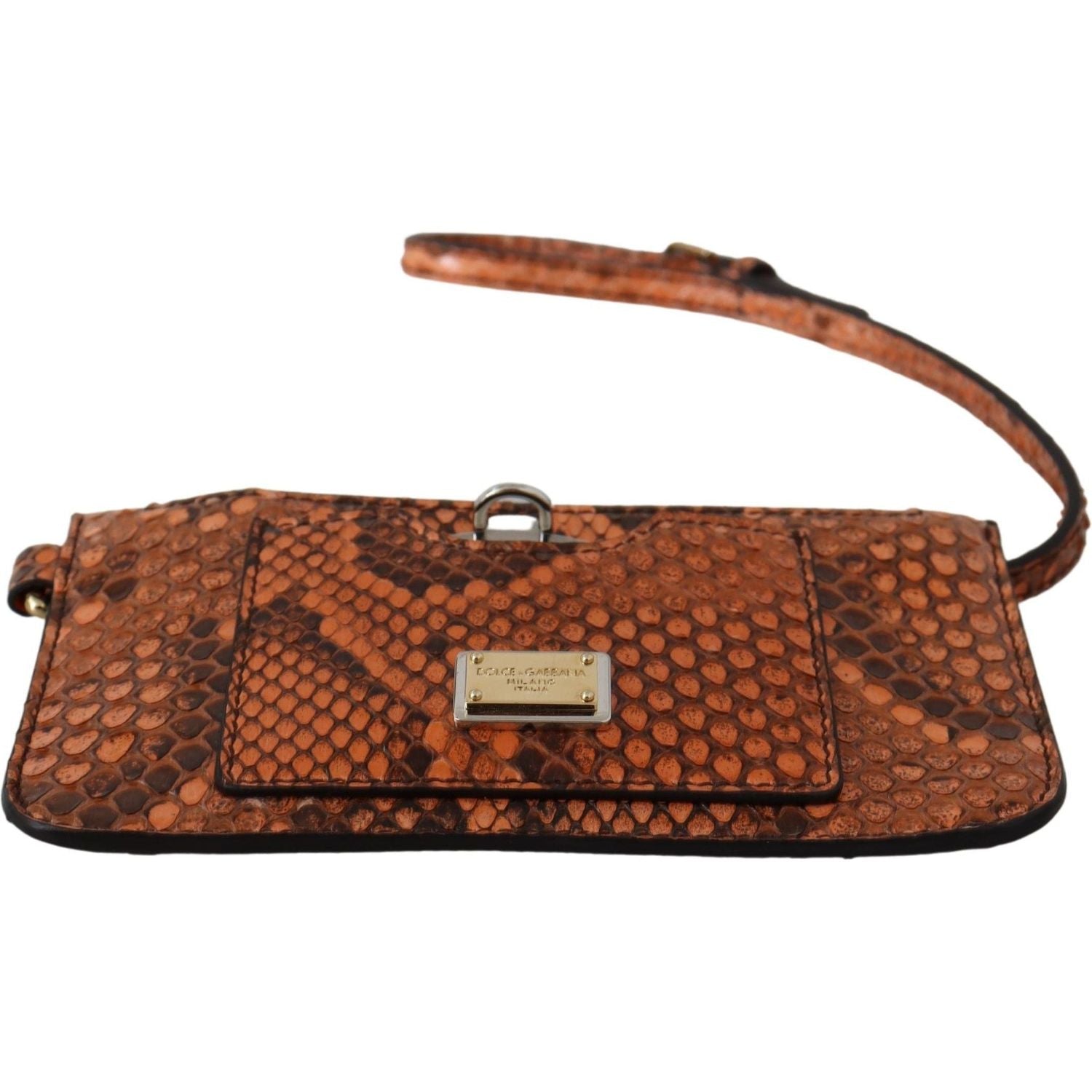 Dolce & Gabbana Brown Leather Coin Purse Wristlet Mirror AGNESE Wallet