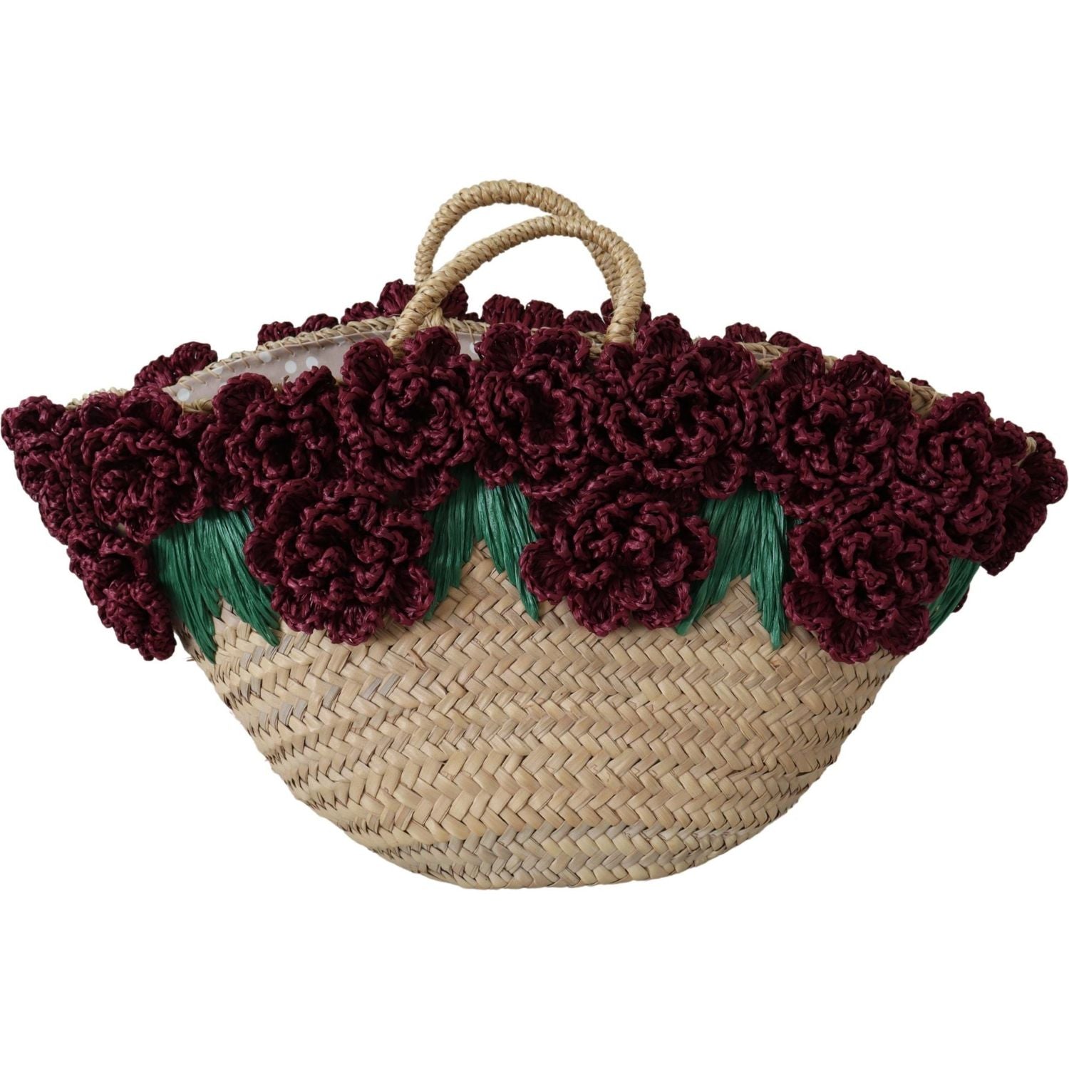 Dolce & Gabbana Chic Floral Straw Tote Elegance