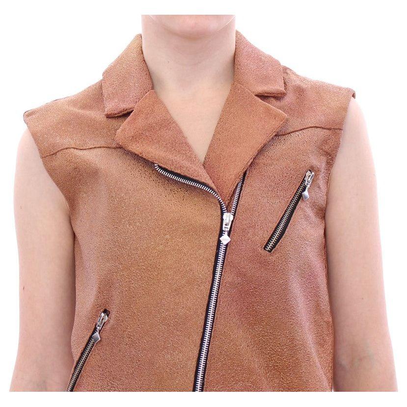 La Maison du Couturier Brown Leather Jacket Vest