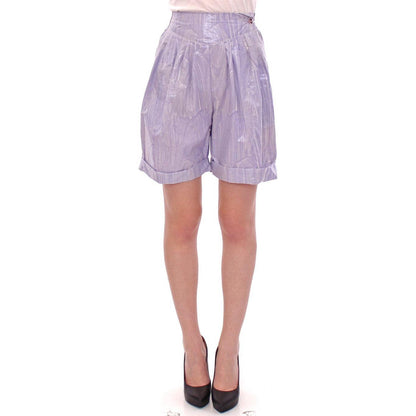 Licia Florio Purple Above-Knee Wrap Shorts