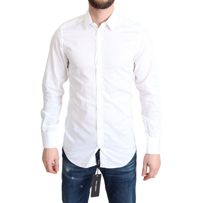 Dolce & Gabbana White Cotton Long Sleeves Formal Shirt