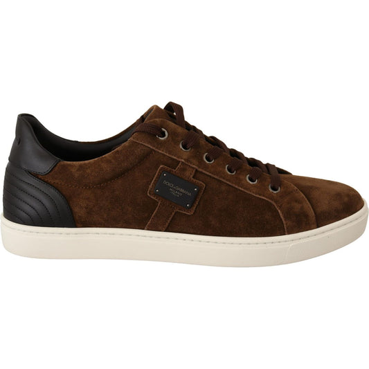 Dolce & Gabbana Elegant Leather Casual Sneakers in Brown Dolce & Gabbana