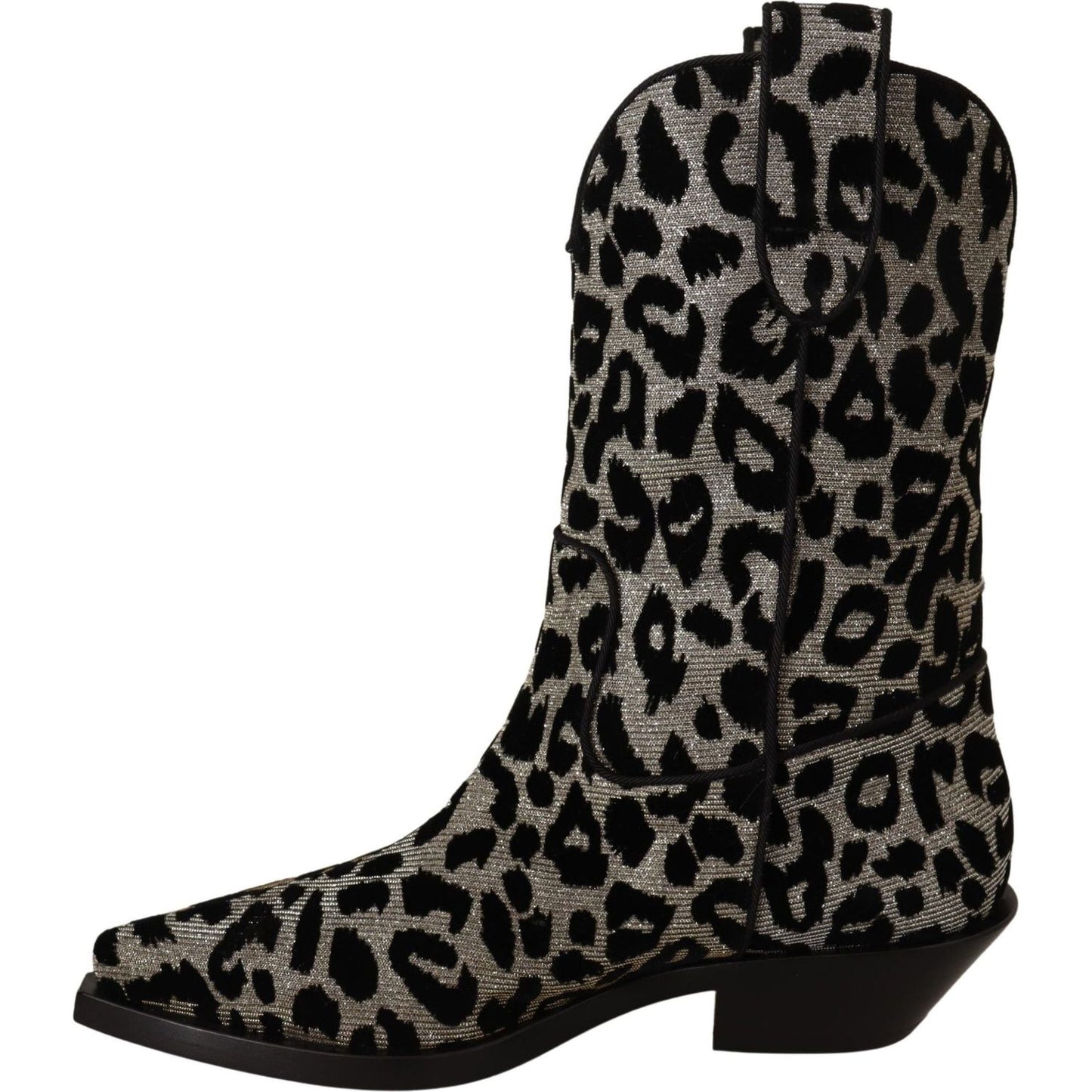 Dolce & Gabbana Elegant Leopard Print Mid Calf Boots