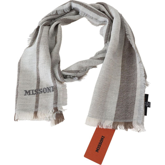 Missoni Multicolor Wool Stripe Fringe Scarf Unisex Missoni