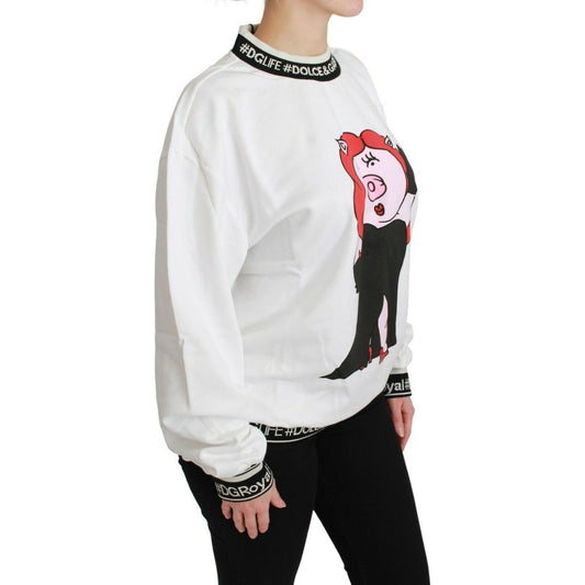 Dolce & Gabbana Chic Crew-Neck Pullover Sweater with Unique Print Dolce & Gabbana