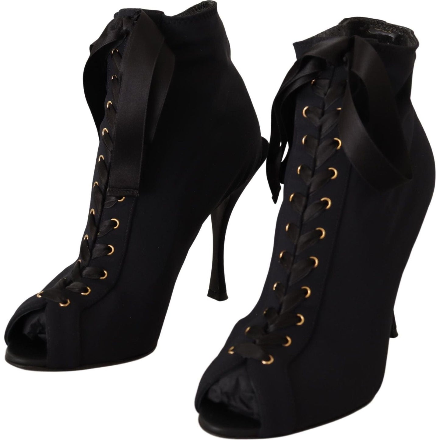 Dolce & Gabbana Elegant Ankle Open Toe Heel Boots