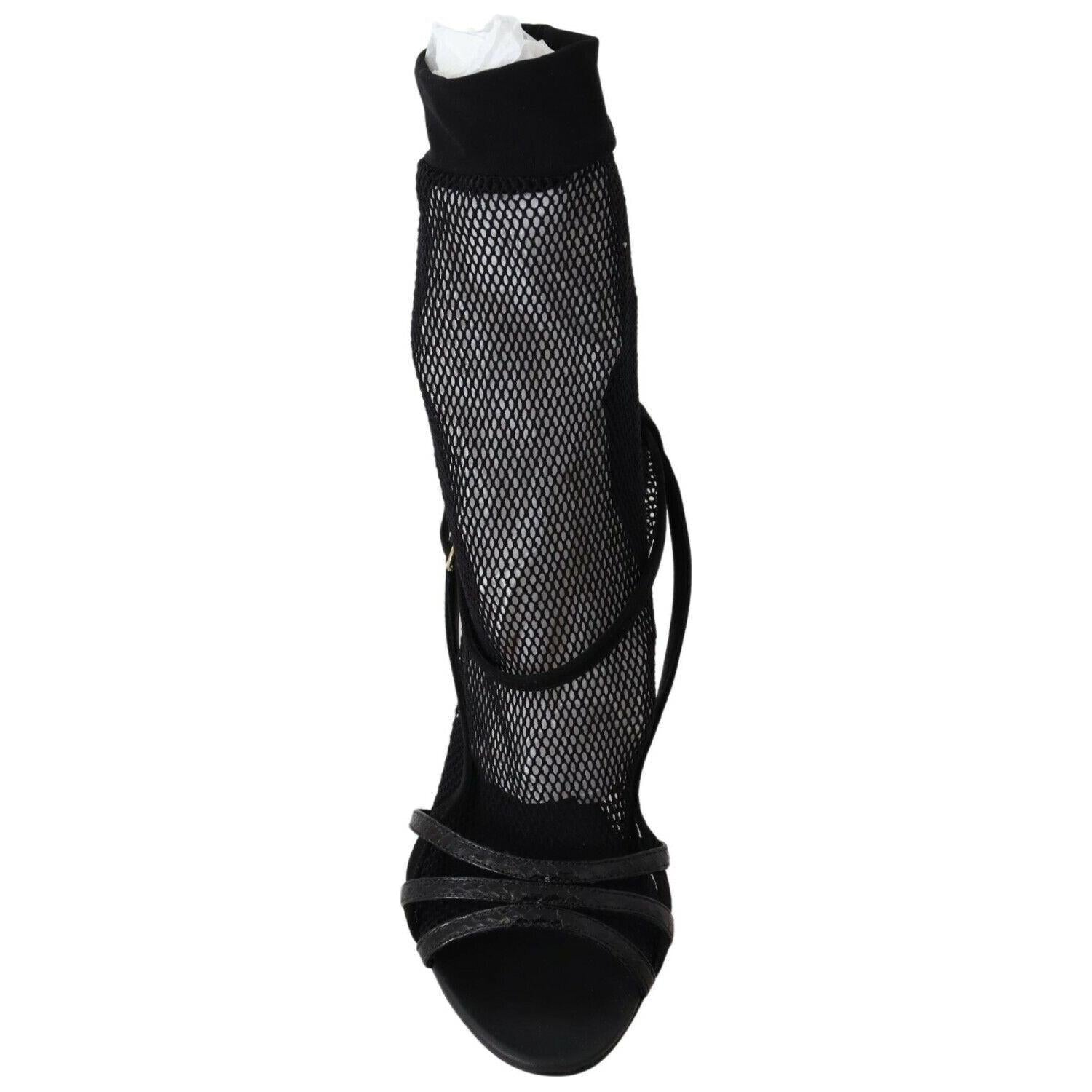 Dolce & Gabbana Black Suede Short Boots Sandals Shoes